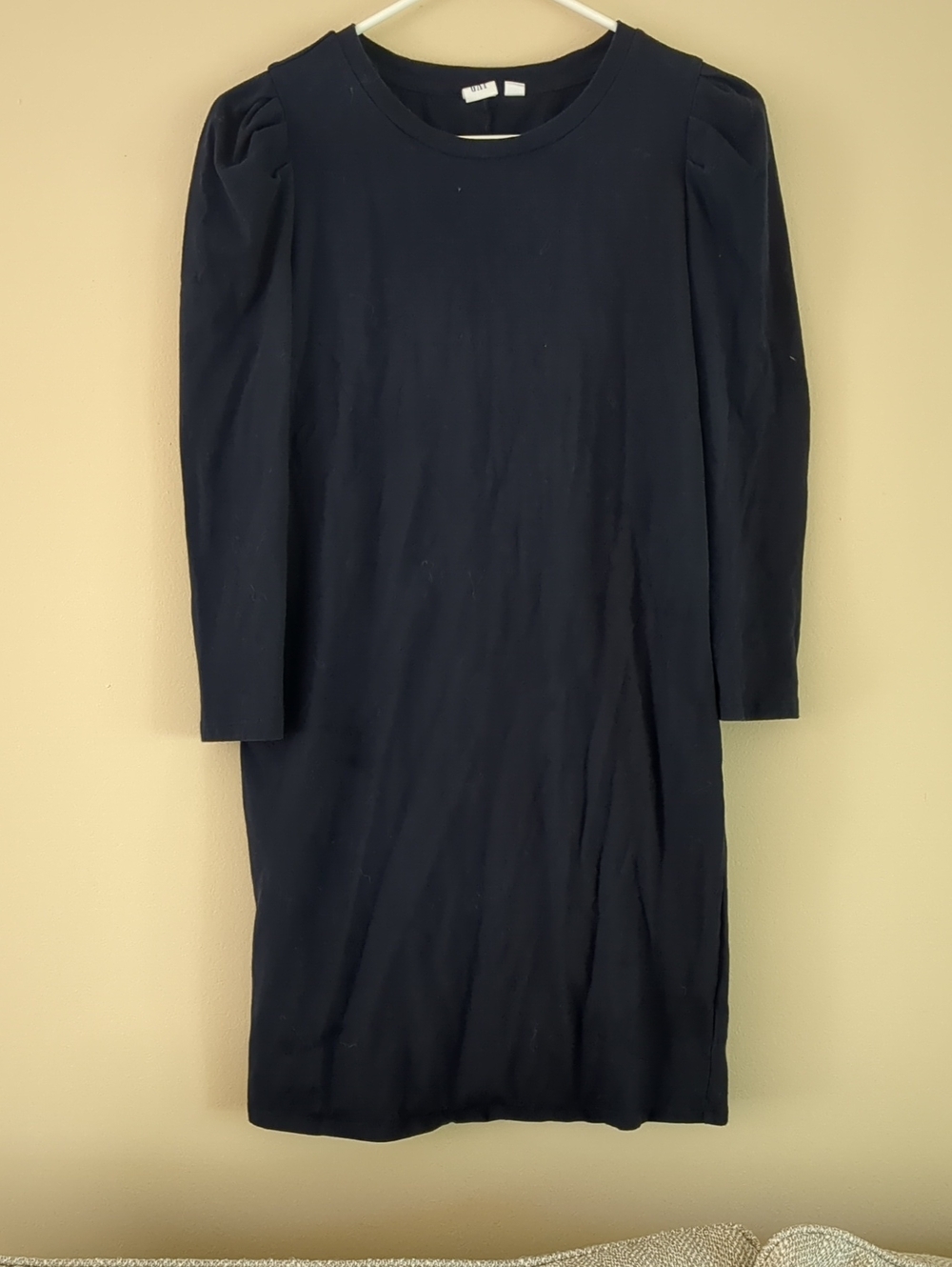 XS Gap Solid Blue Puff Sleeve T-shirt Dress